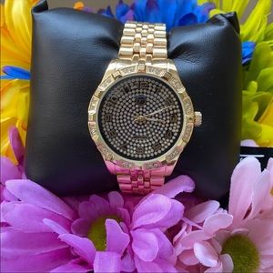 NEW GOLD BIG FACE ICY HIP HOP WATCH